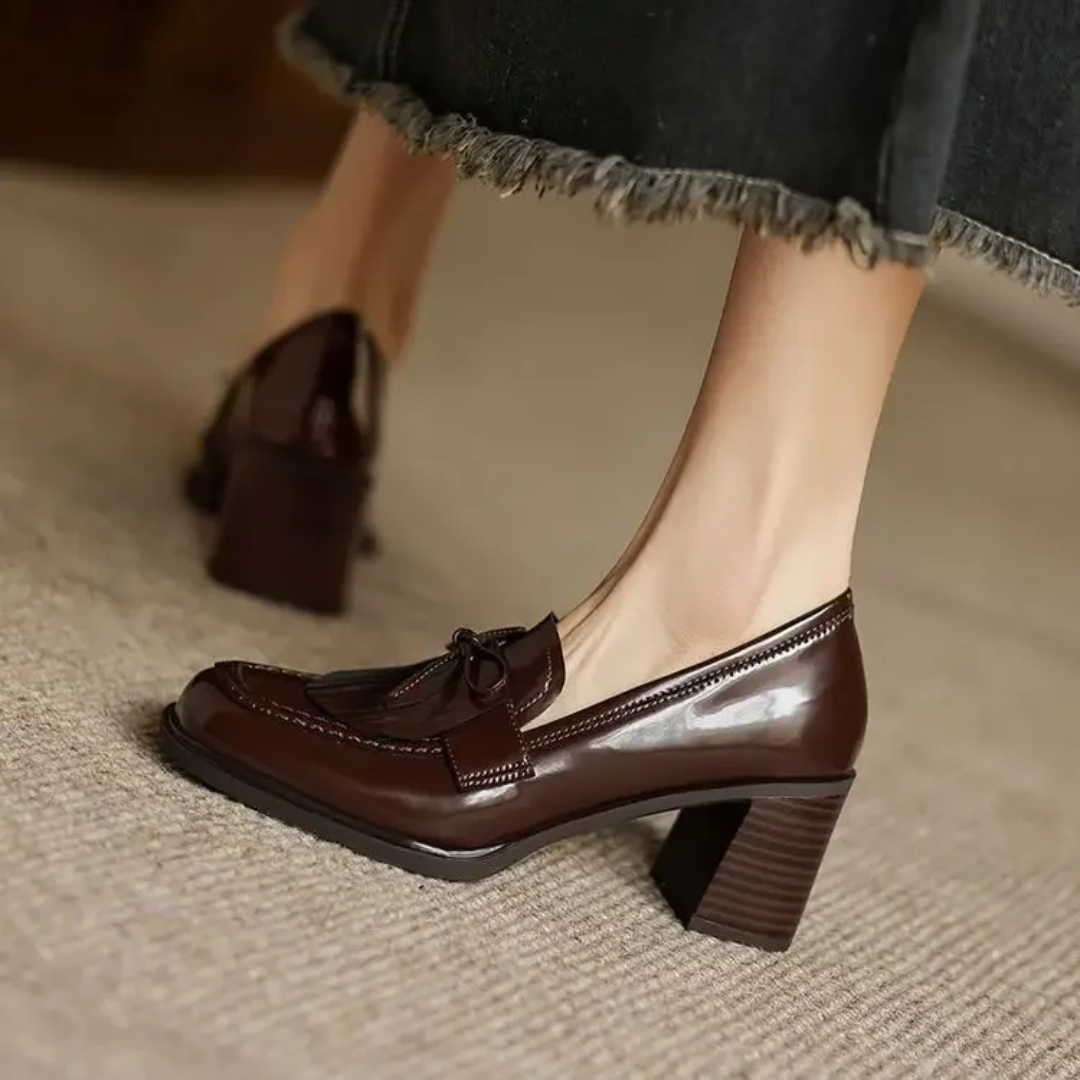Women's Tassel Loafer Pumps | Round Toe Block Heel Loafers