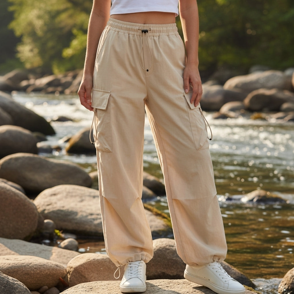 Women's Utility Cargo Sweatpants | Relaxed Casual Jogger Pants