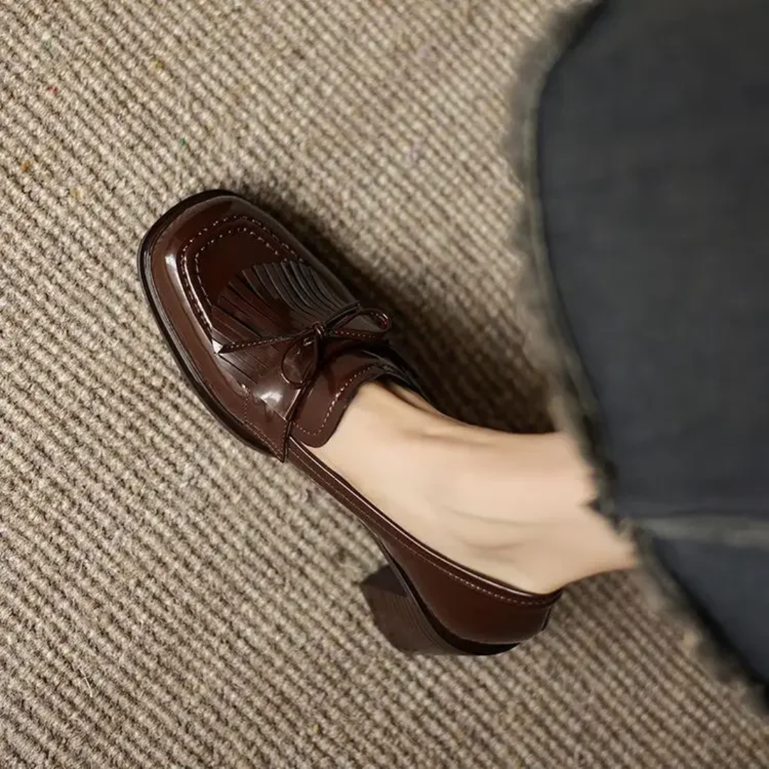Women's Tassel Loafer Pumps | Round Toe Block Heel Loafers