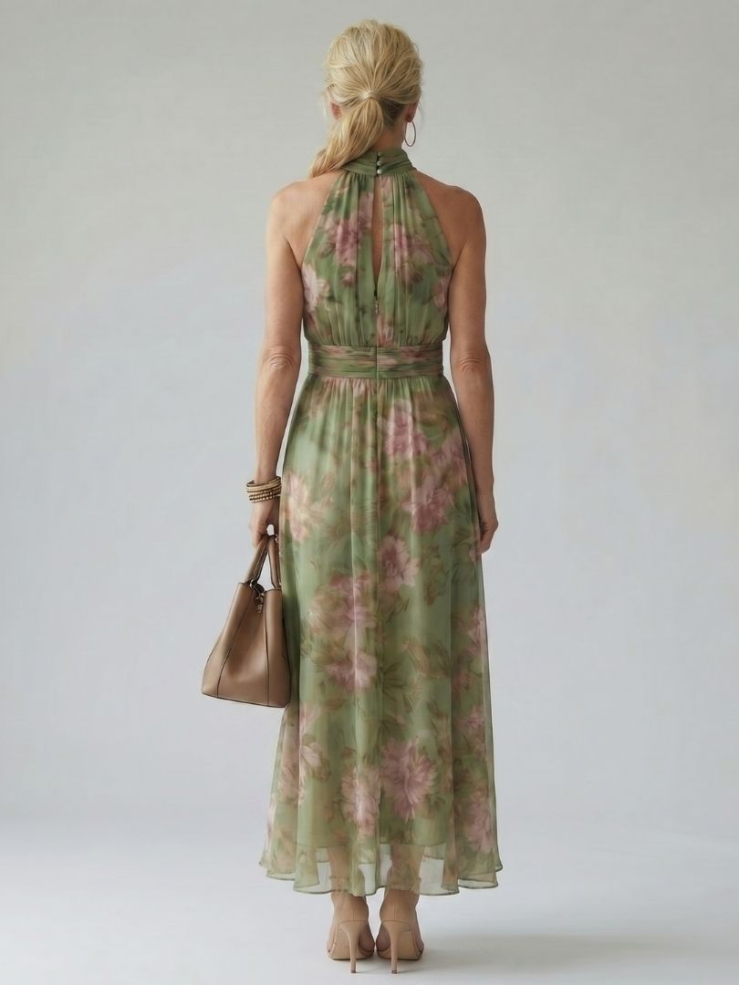 Floral Print Midi Dress | Elegant Summer Dress for Wedding Guests and Cocktail Parties