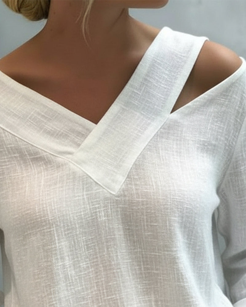 Fluid Top | Asymmetrical Blouse for Women | Elegant Draped Design