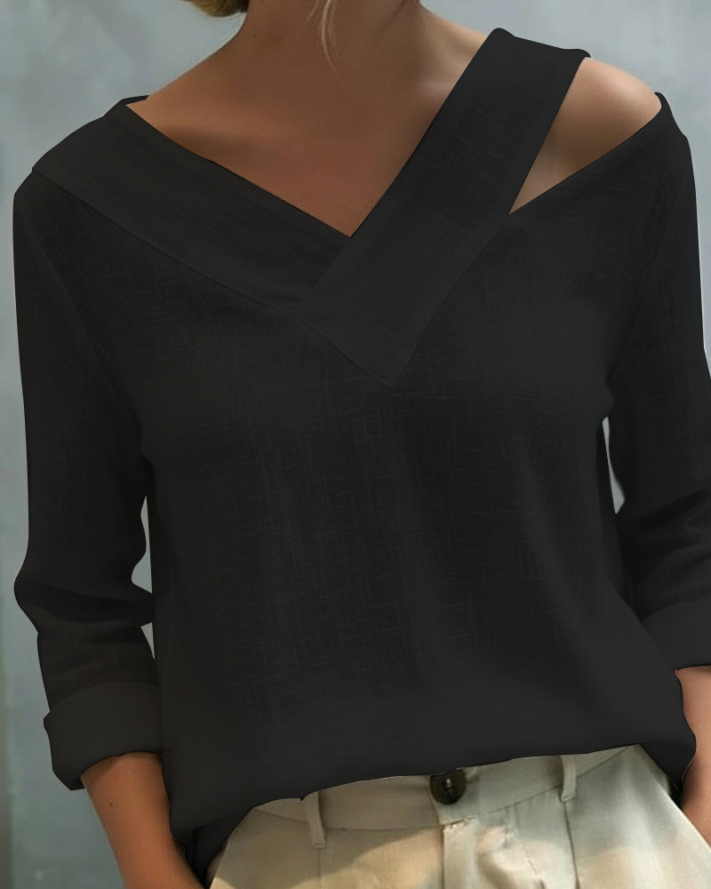 Fluid Top | Asymmetrical Blouse for Women | Elegant Draped Design