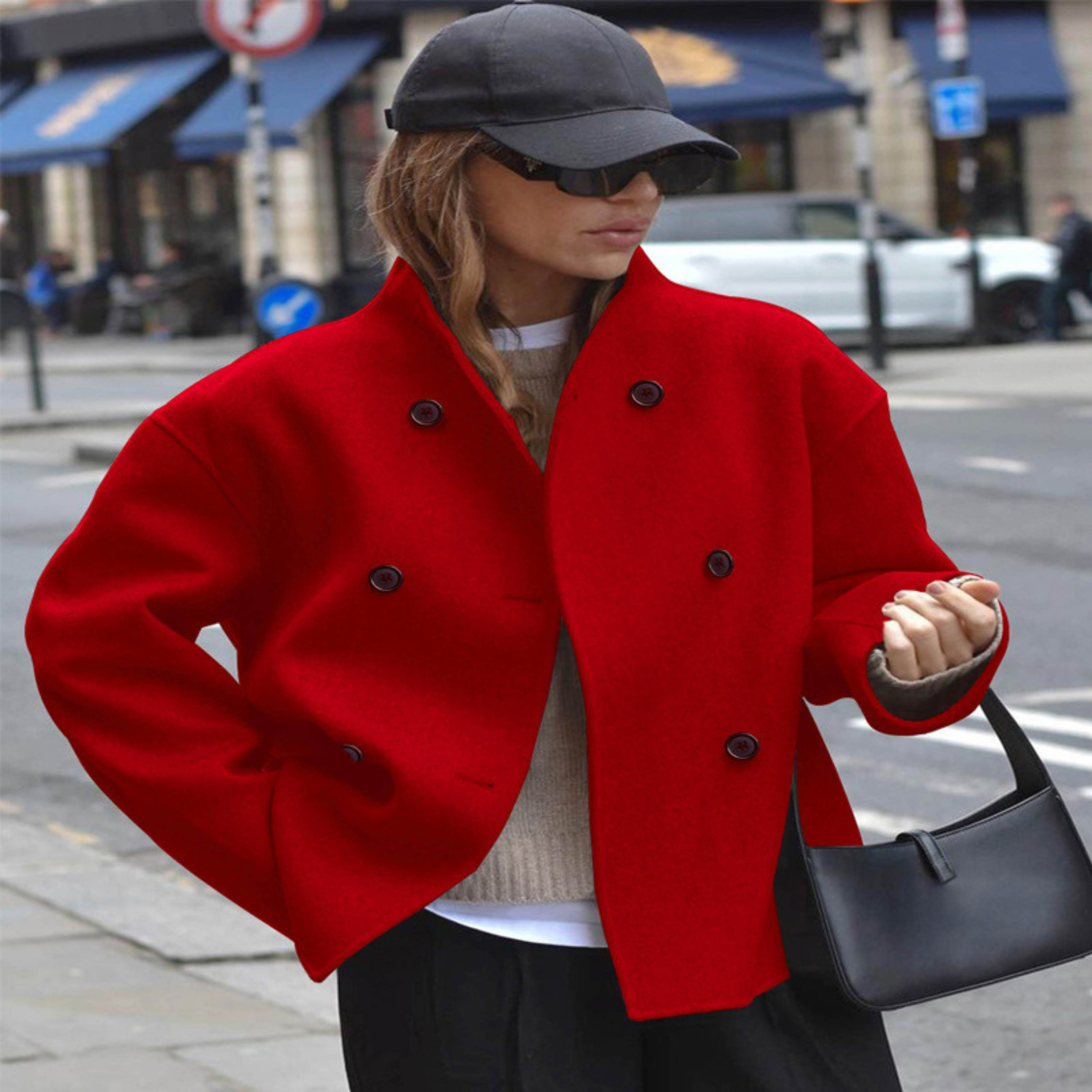 Women's Double-Breasted Wool-Blend Coat | Tailored Winter Overcoat