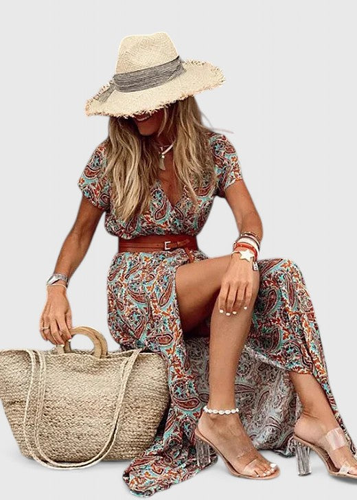 Maxi Dress | Artistic Boho Style Long Summer Dress | Effortlessly Elegant Comfortable Fit