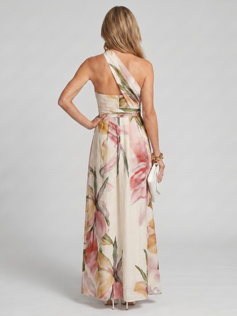 Maxi Dress | Flowing Halter Neck Long Summer Dress Elegant Comfortable