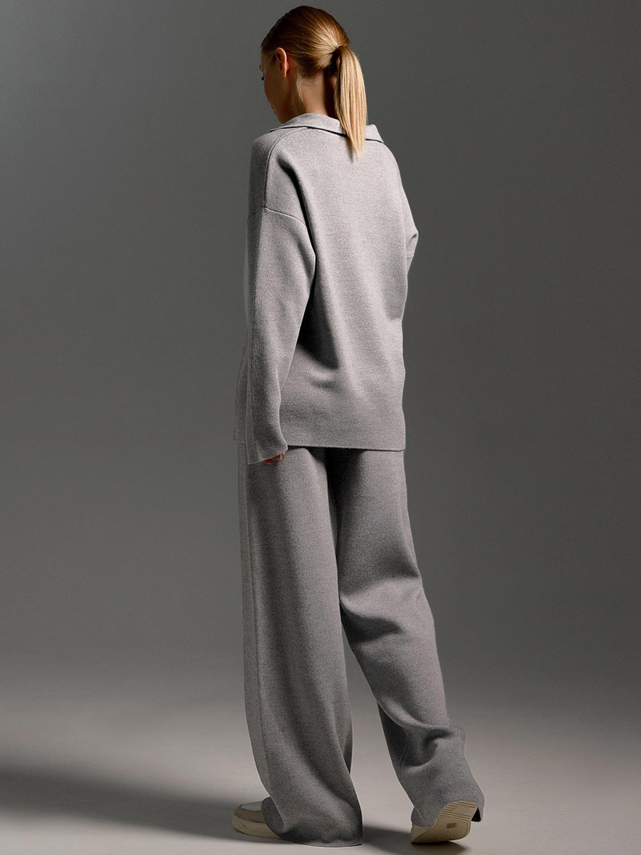 Women's Ribbed Knit Lounge Set | Relaxed Two-Piece Loungewear Co-Ord