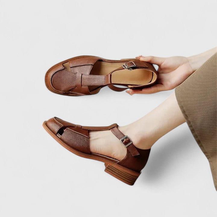 Sandals | Elegant T-Strap Design | Low Block Heel | Versatile and Comfortable
