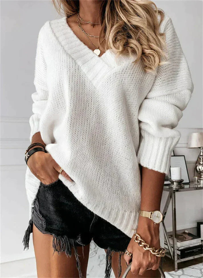 Women's Merino Wool V-Neck Pullover | Lightweight Breathable Knit Sweater