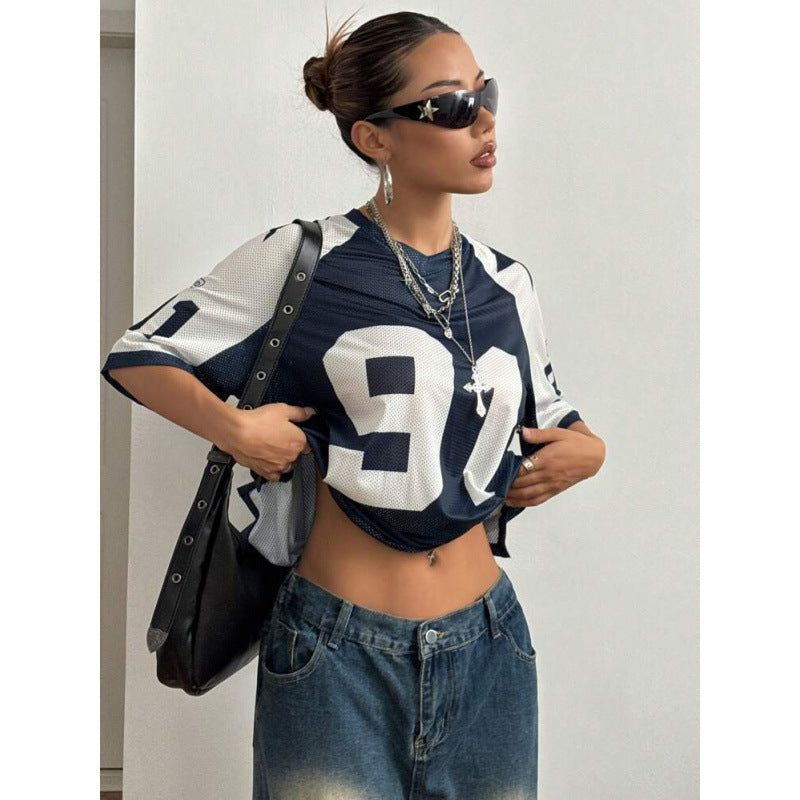 Sport Jersey Shirt | Oversized Trendy Streetwear Top