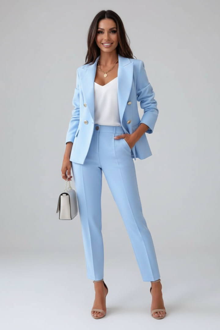 Suit | Modern Double-Breasted Blazer Set | Elegant Sophisticated Design