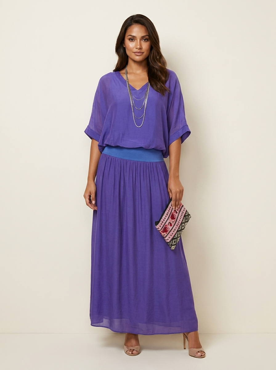 Two-Piece Set | Elegant V-Neck Top with Wide Trousers