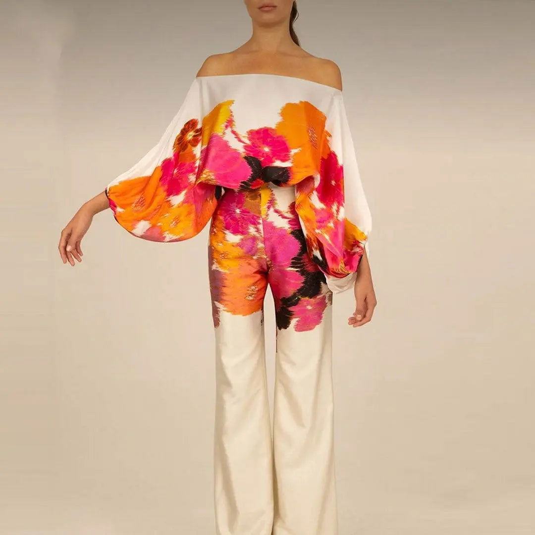 Two Piece Set | Abstract Print Summer Outfit | Elegant Chic Style