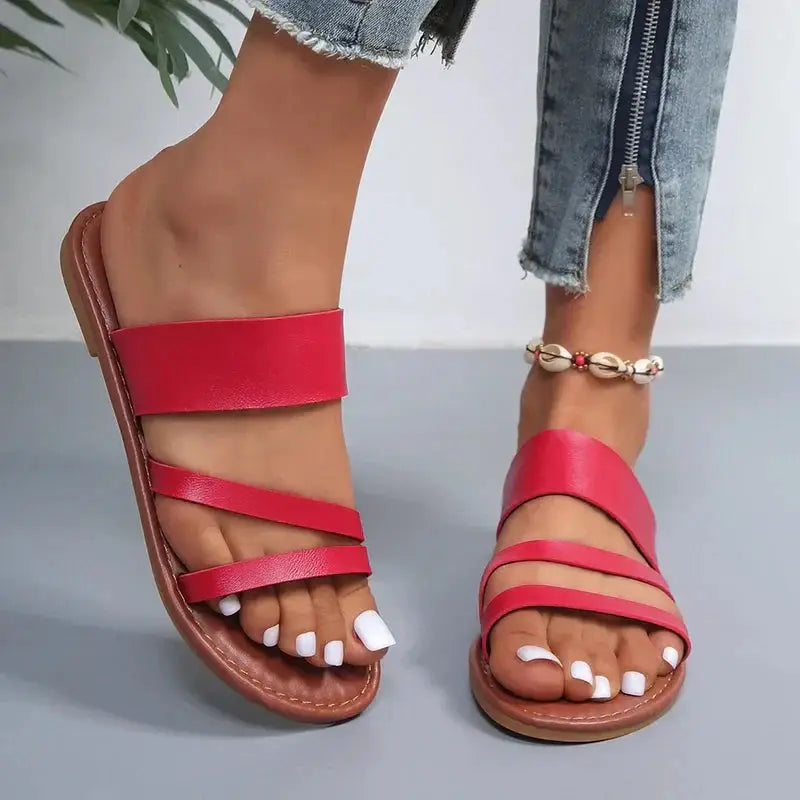 Women's Cushioned Flat Sandals | Minimalist Adjustable Summer Sandals