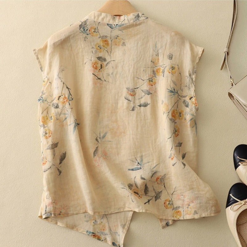 Womens Blouse | Vintage Floral Summer Top | Effortless Flowing Charm
