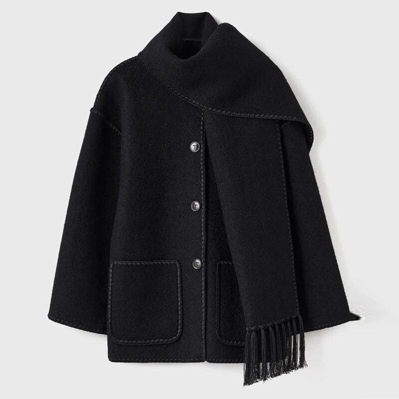 Women's Fringe Trim Knit Cardigan | Open-Front Draped Longline Cardigan