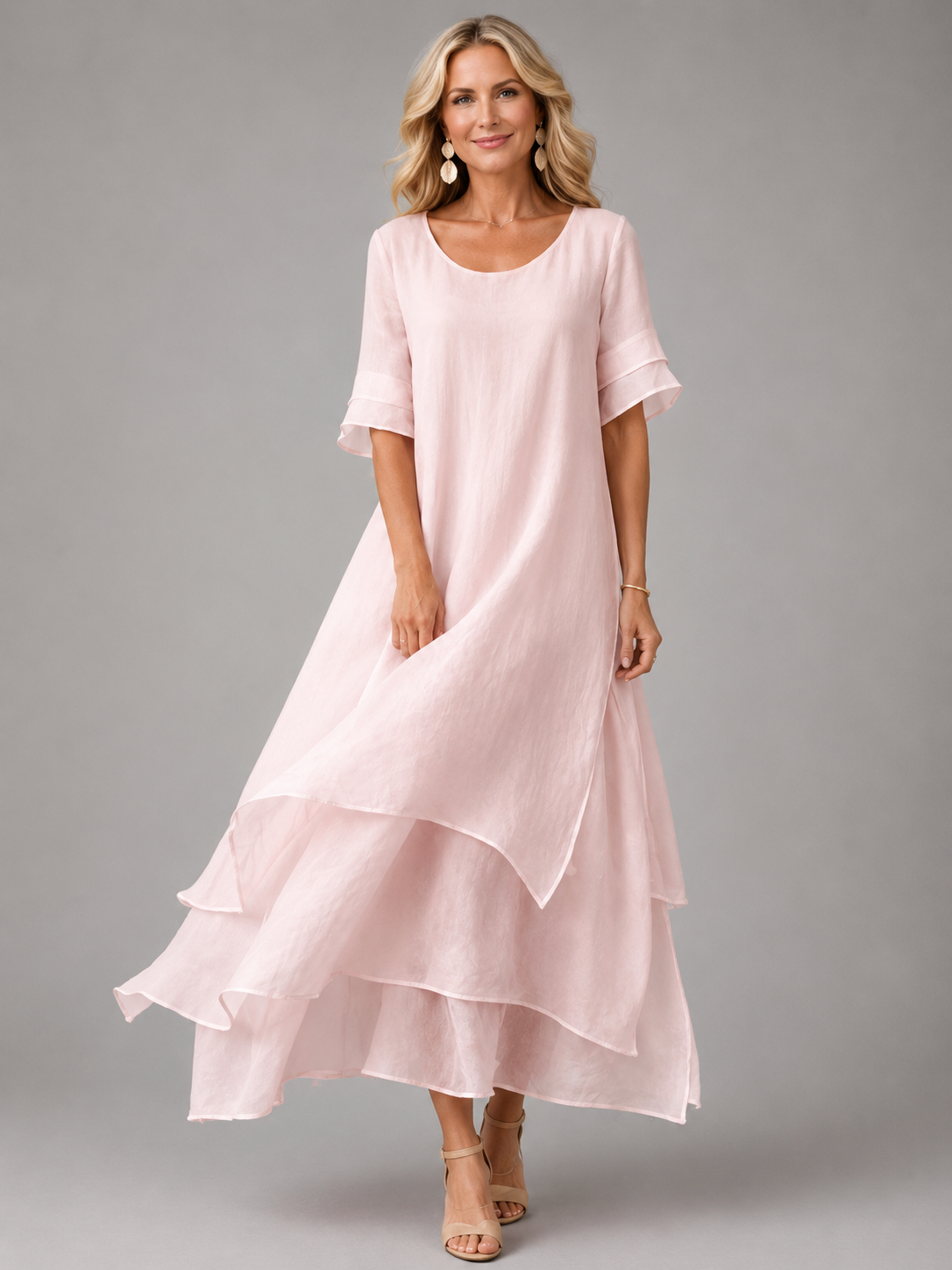 Women's Tiered Chiffon Maxi Dress | Flowing Elegant Maxi Dress