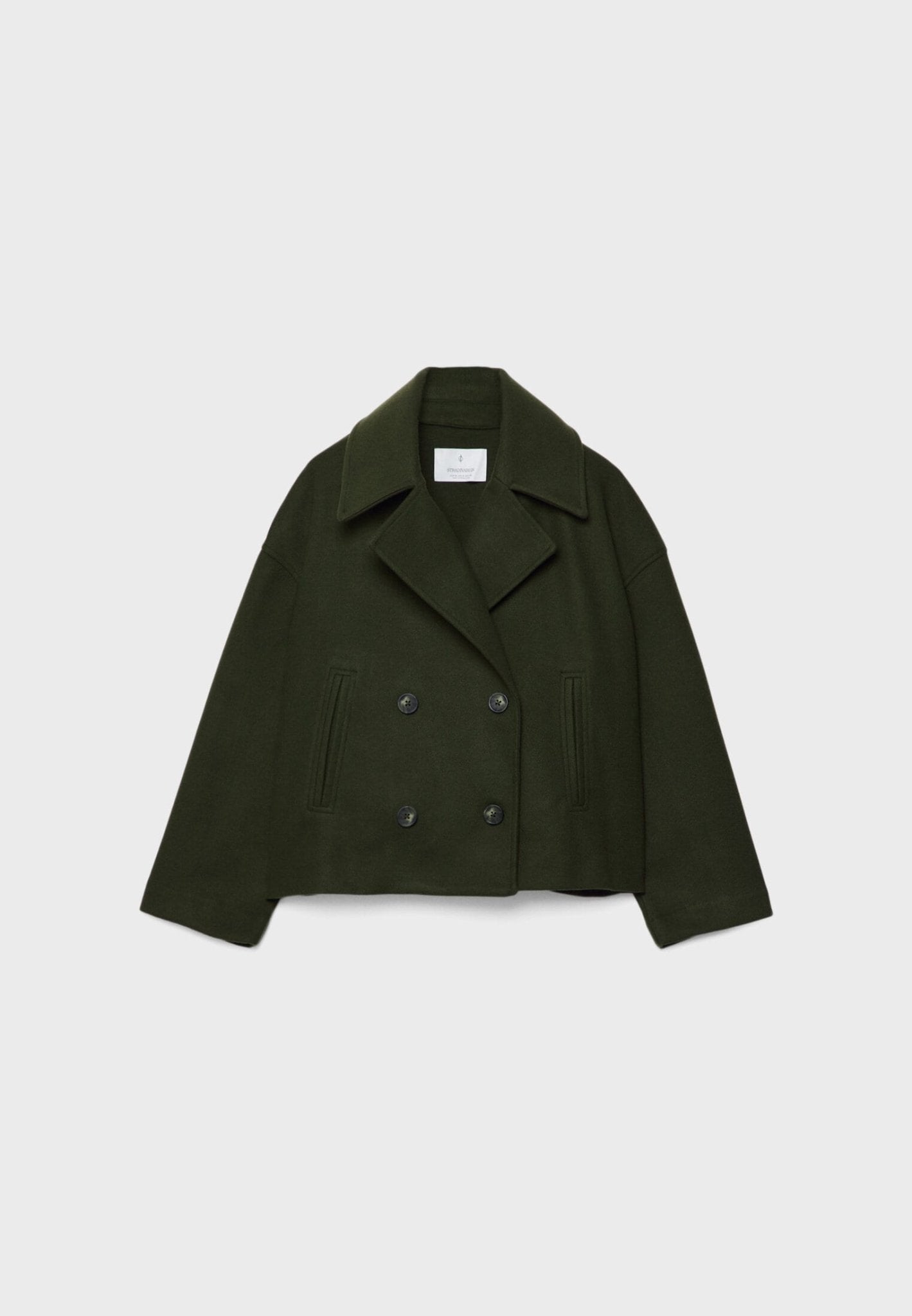 Women's Cropped Tailored Blazer | Double-Breasted Fitted Suit Jacket