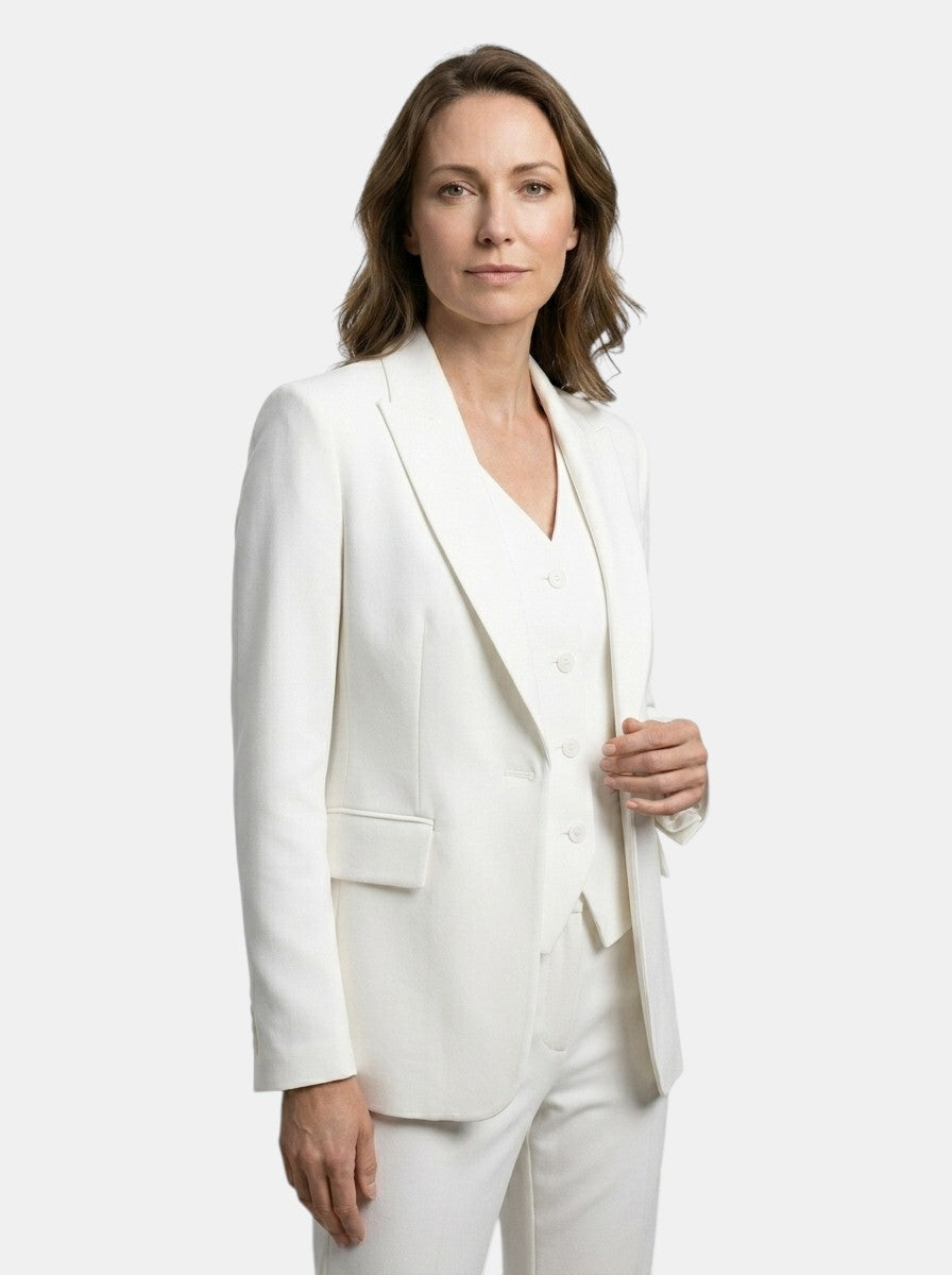 Women's Structured Three-Piece Suit | Tailored Blazer, Waistcoat & Flared Trouser Set