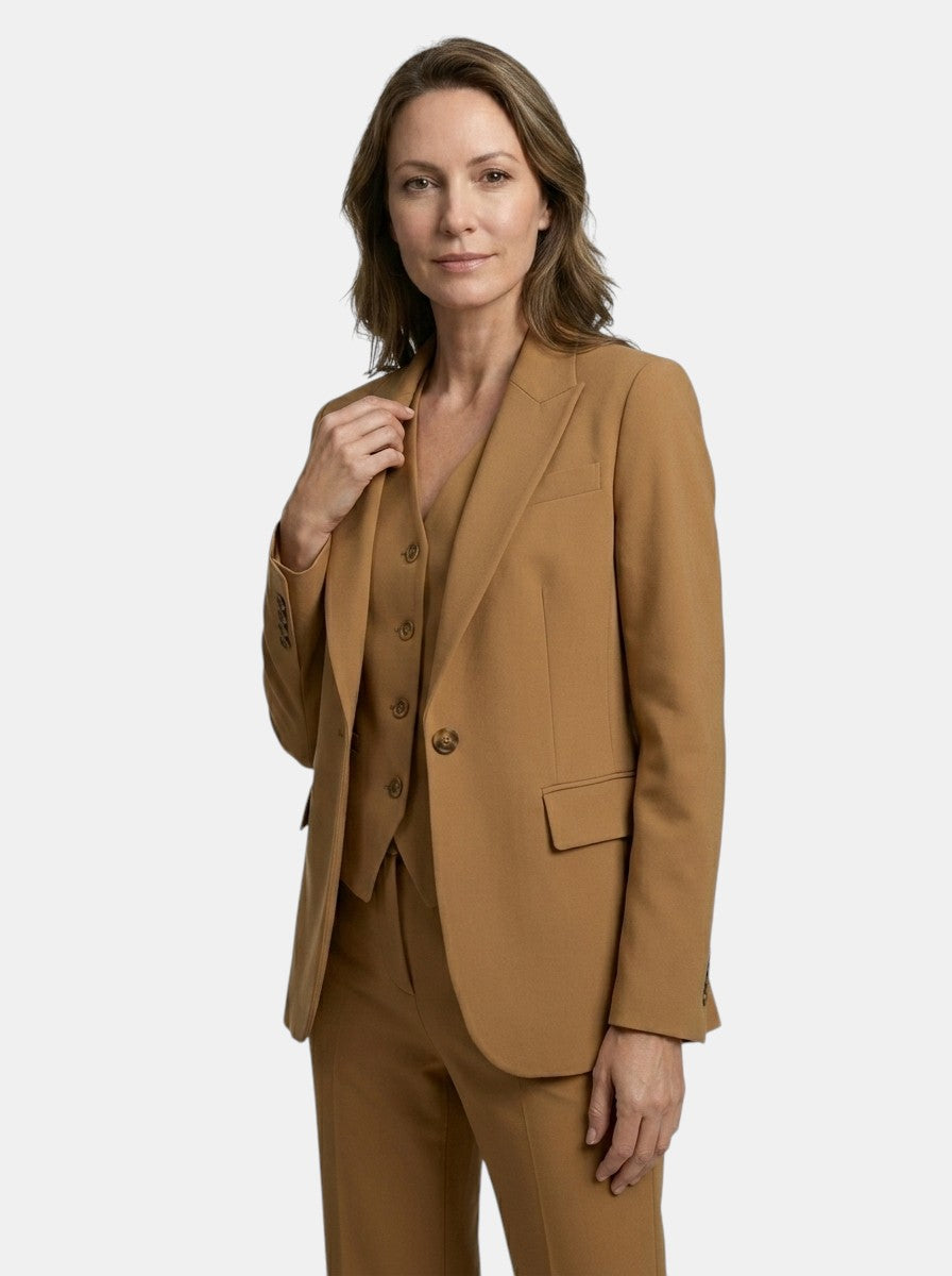 Women's Structured Three-Piece Suit | Tailored Blazer, Waistcoat & Flared Trouser Set