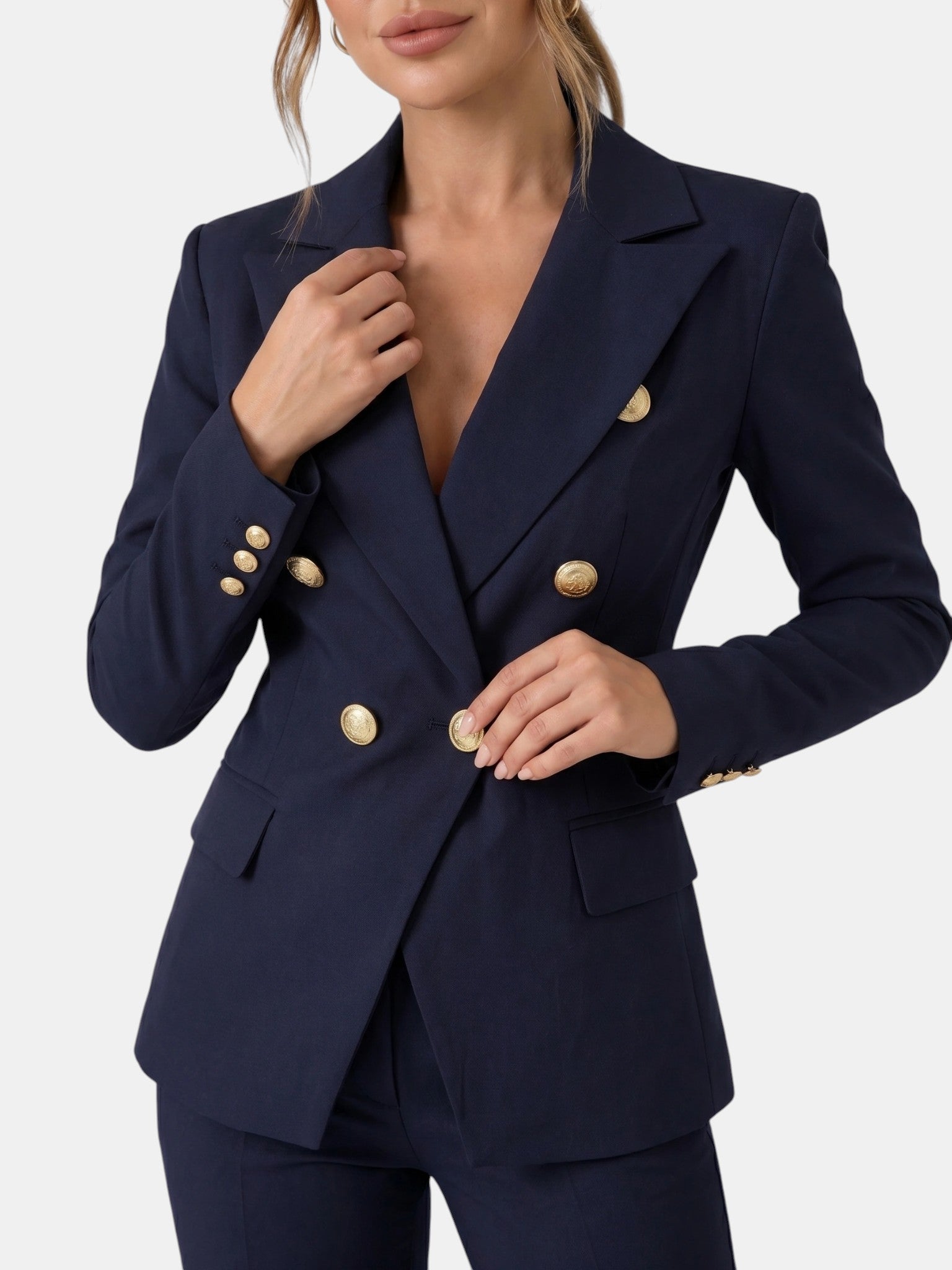 Women's Tailored Suit Set | Double-Breasted Blazer & Slim-Fit Trouser Co-Ord