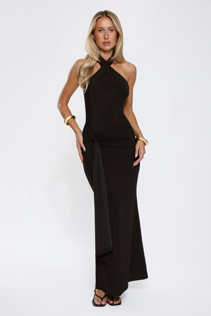 Twilight Glitter Maxi Dress Black