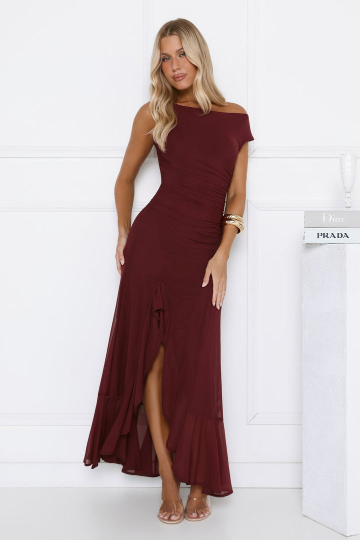 Verona Midi Dress Wine