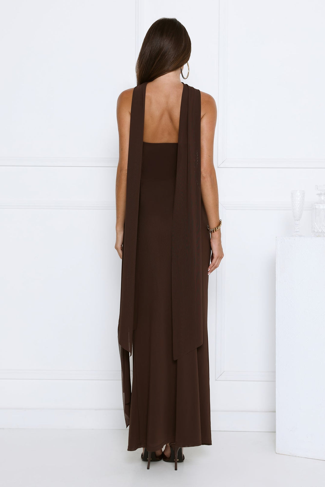Luxe Strapless Maxi Dress Chocolate