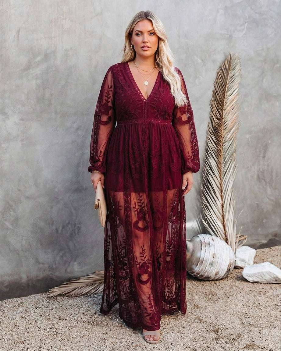 Women's Floor-Length V-Neck Maxi Dress | Elegant Flowing Split Gown