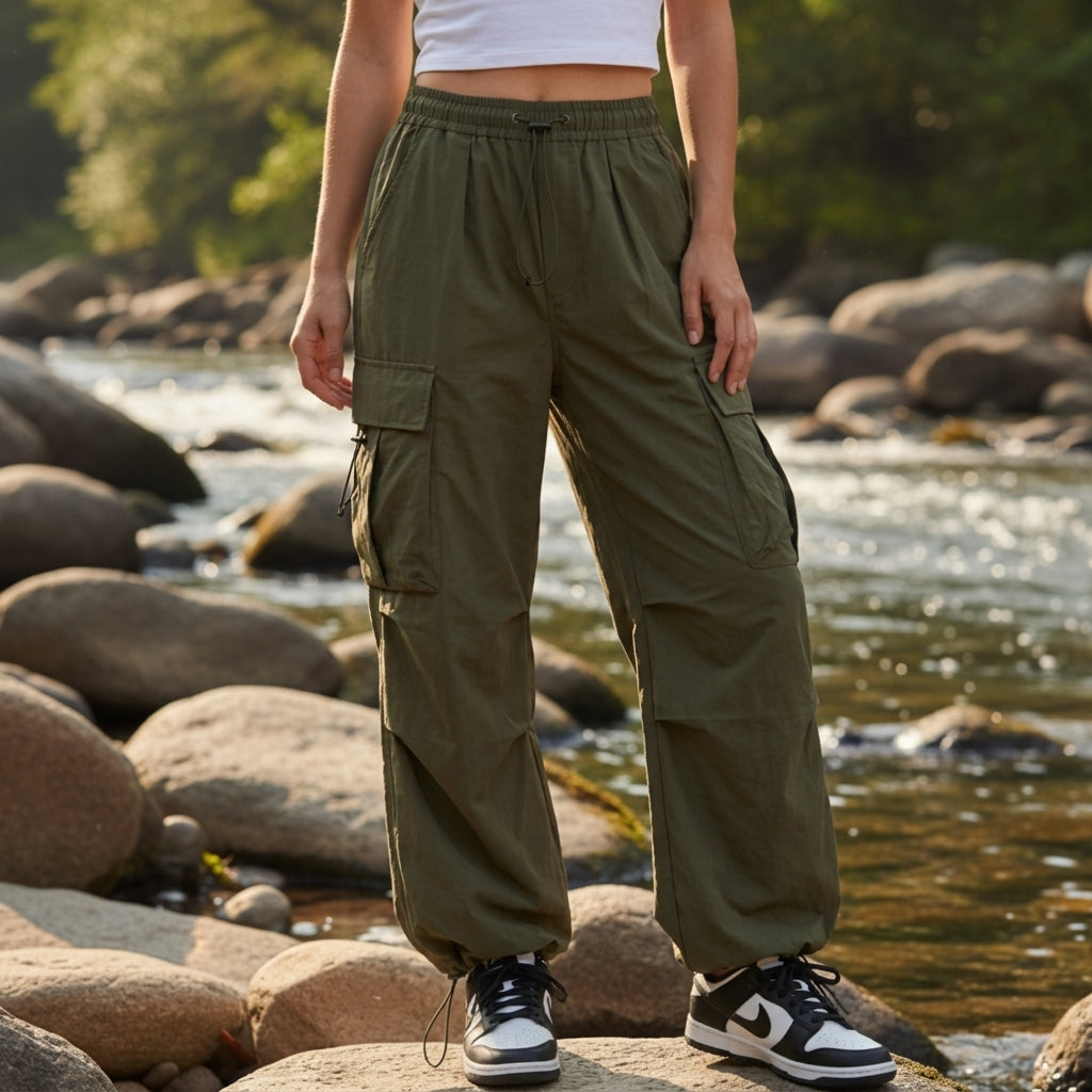 Women's Utility Cargo Sweatpants | Relaxed Casual Jogger Pants