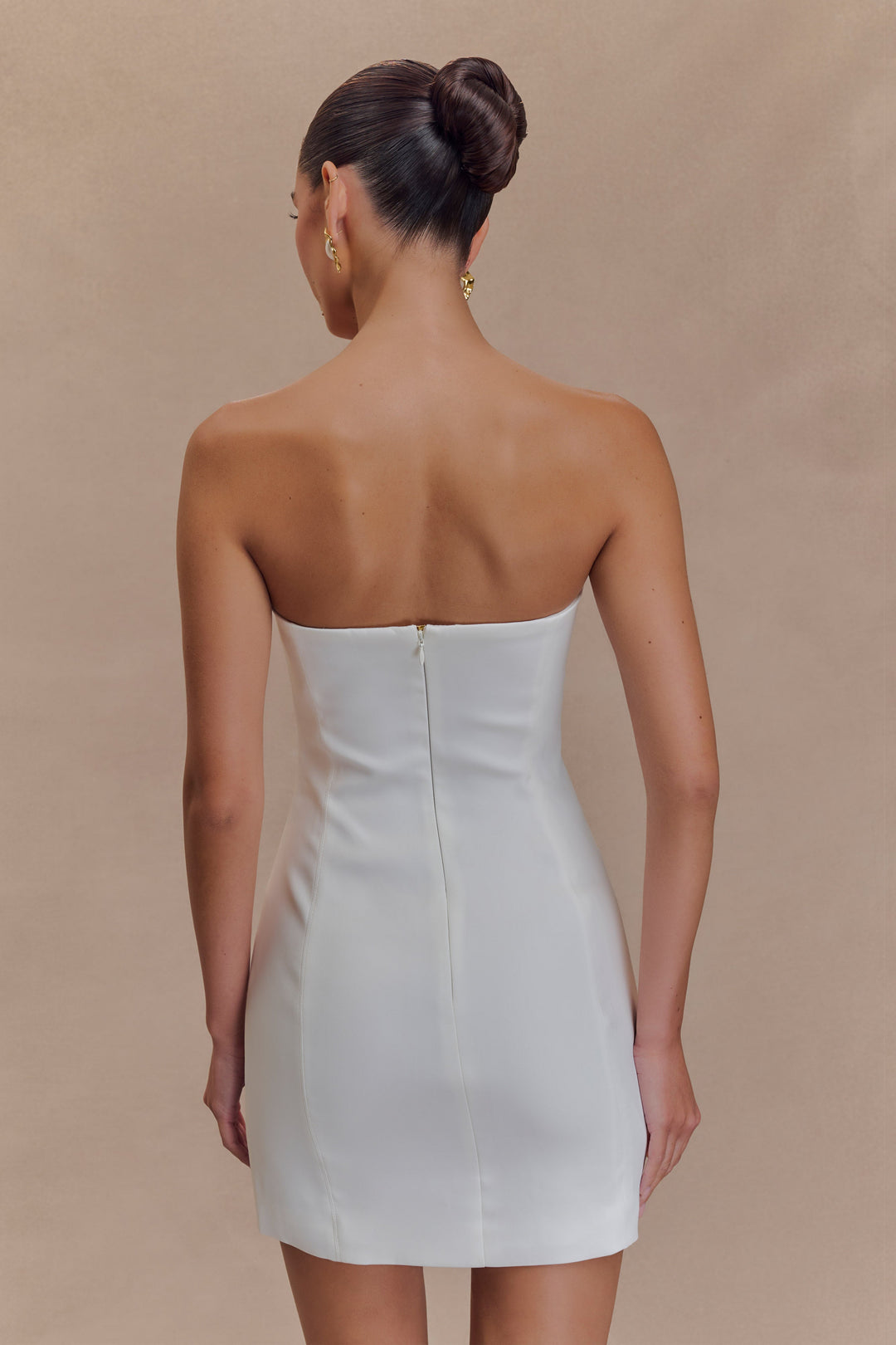 Maci White Crepe Mini Dress