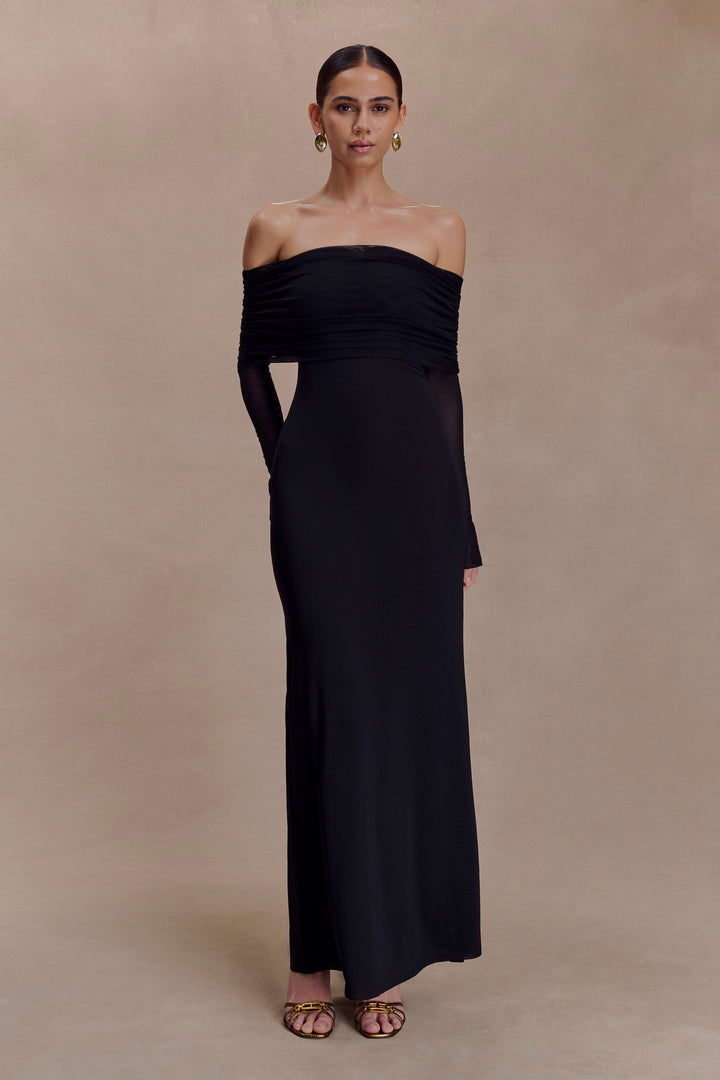 Josie Off Shoulder Mesh Maxi Dress