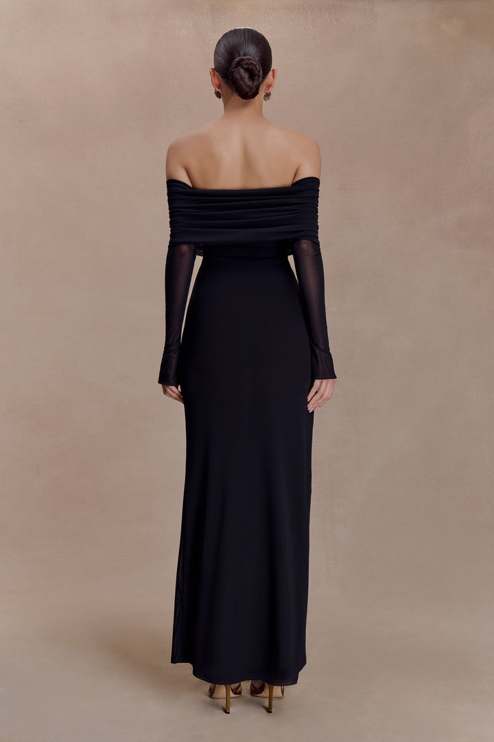 Josie Off Shoulder Mesh Maxi Dress