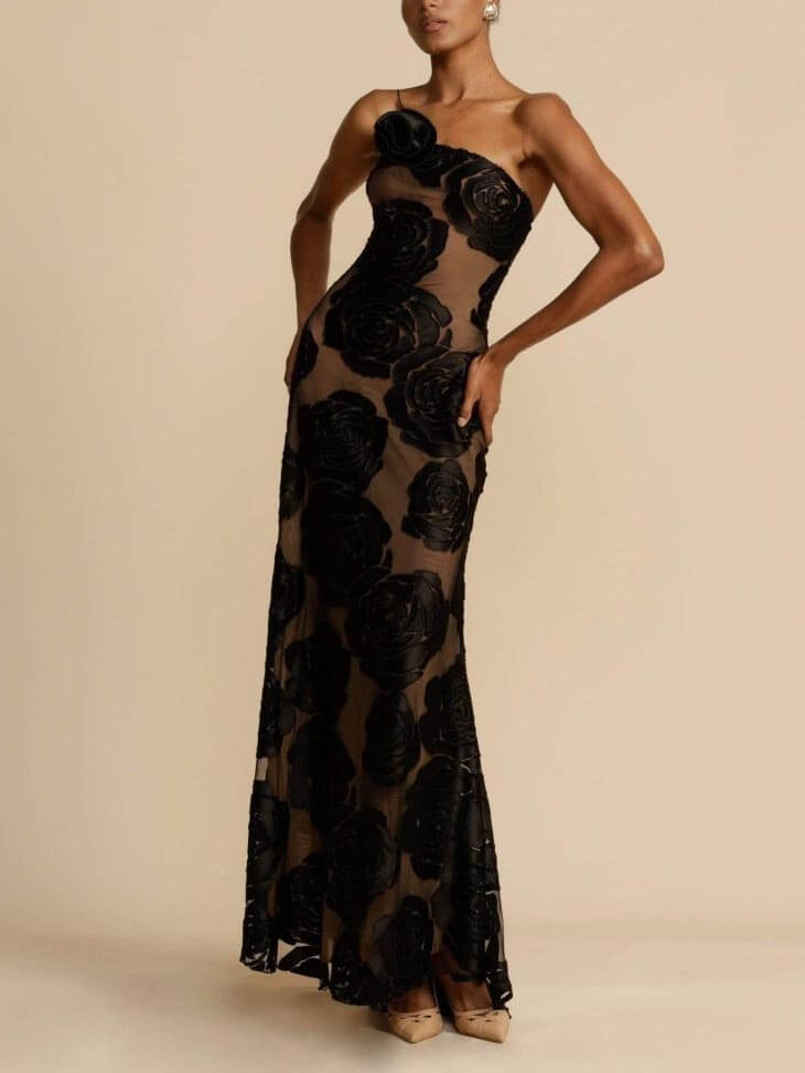 Women's Floral Print Maxi Dress | Elegant Wedding Guest Summer Gown