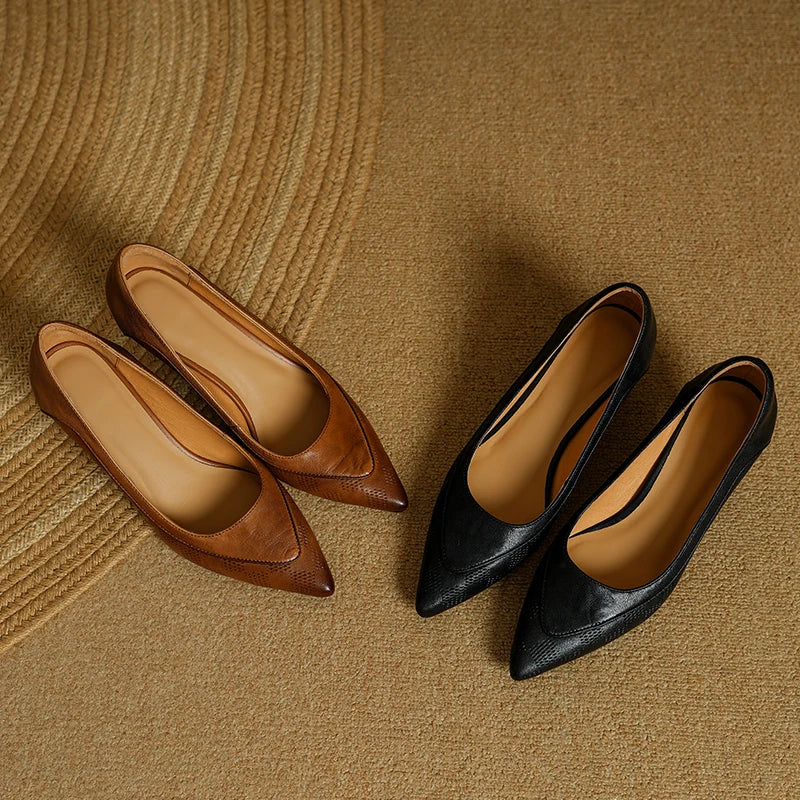 Women's Pointed Toe Kitten Heel Pumps | Slip On Mid Heel Shoes