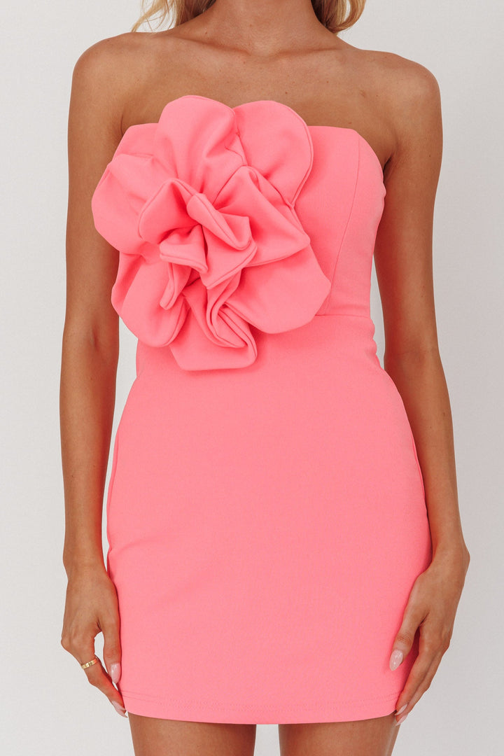 Rosalie Strapless Mini Dress Pink