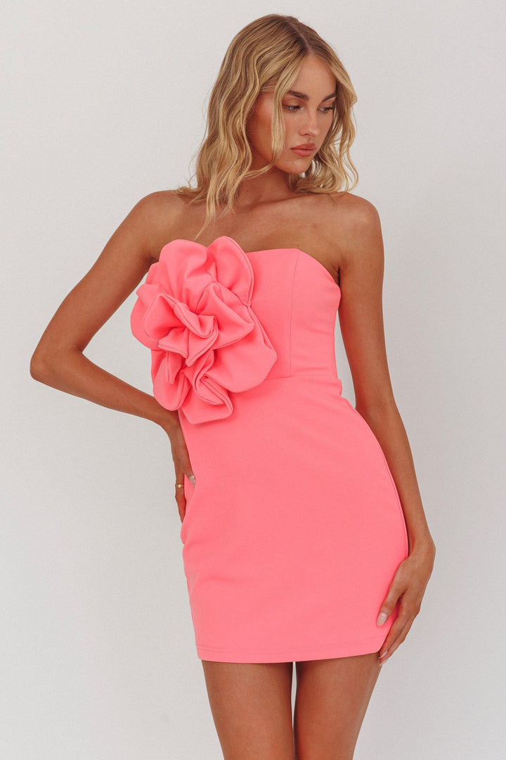 Rosalie Strapless Mini Dress Pink