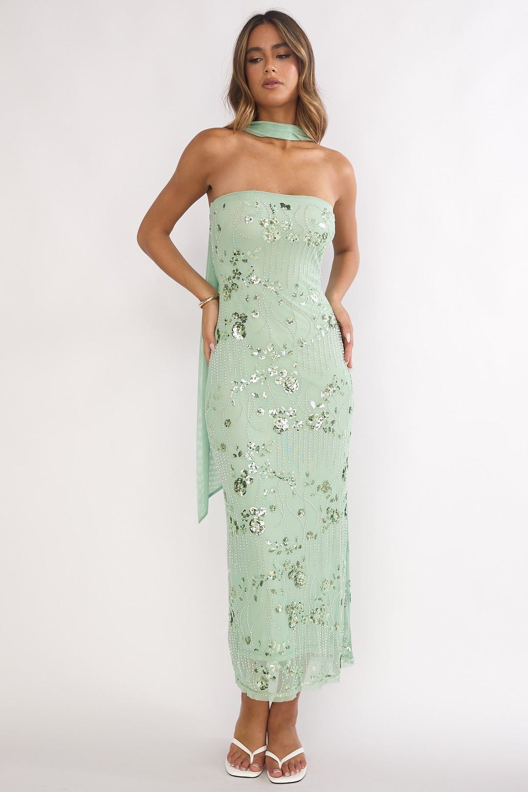 Jeremia Strapless Maxi Dress Mint