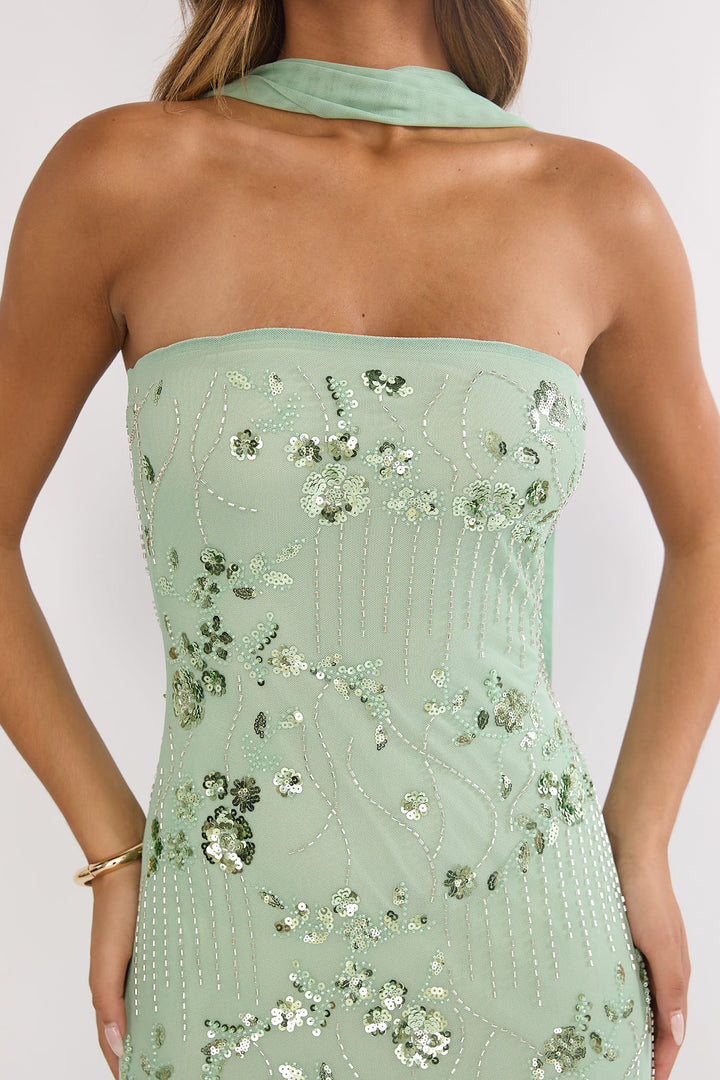 Jeremia Strapless Maxi Dress Mint