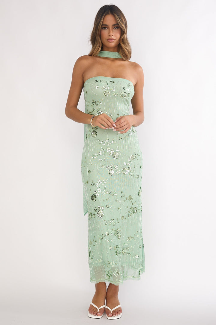 Jeremia Strapless Maxi Dress Mint
