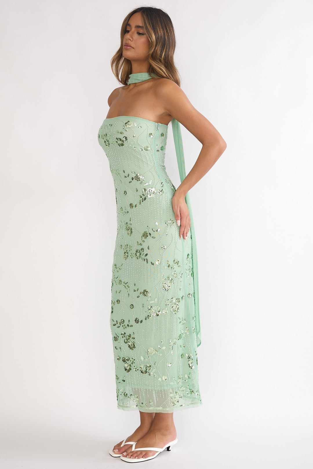 Jeremia Strapless Maxi Dress Mint