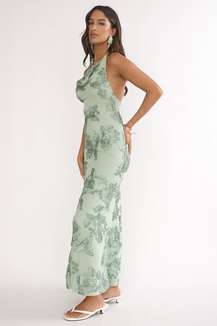 Kirralée Embellished Maxi Dress Aqua