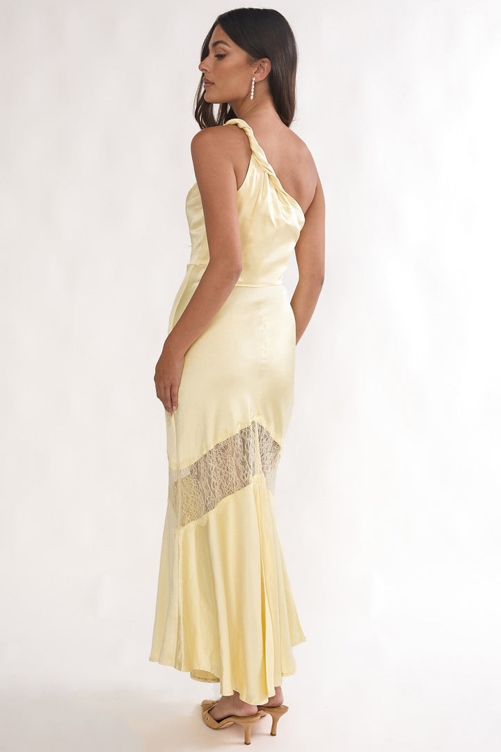 Avielle Lace One Shoulder Maxi Dress Butter
