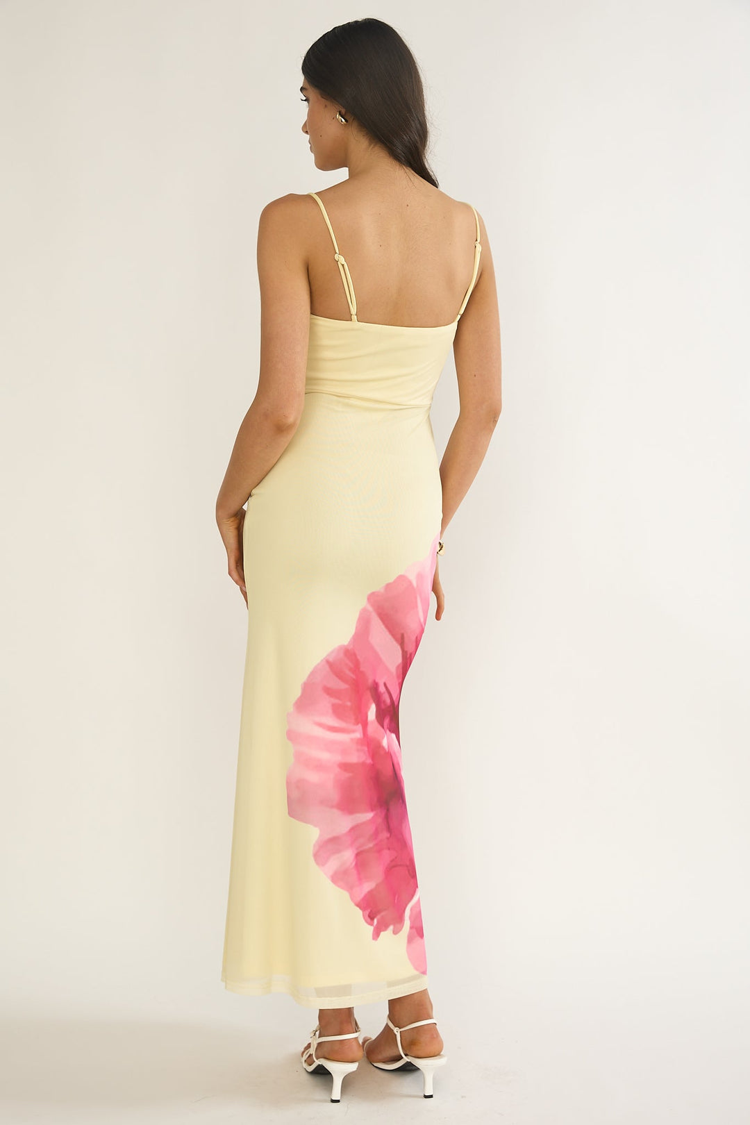 Moonlit Asymmetry Maxi Dress Floral