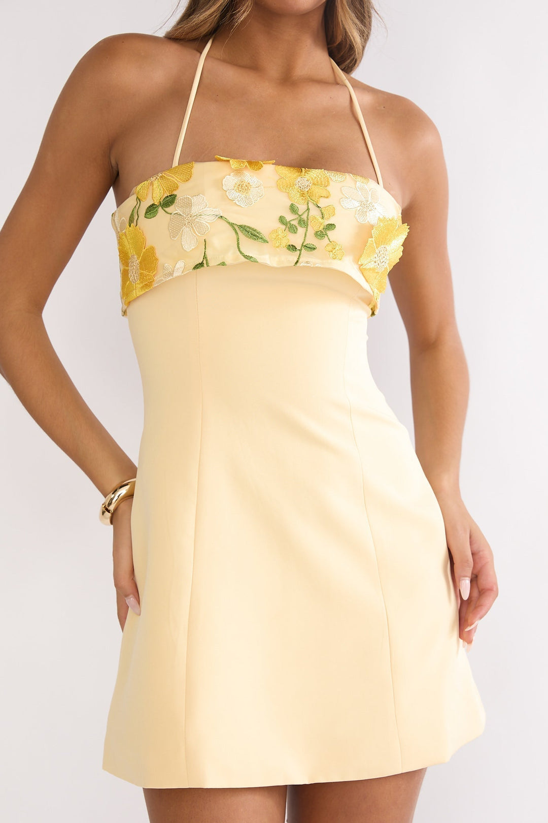 Sunbeam Bust Mini Dress Butter