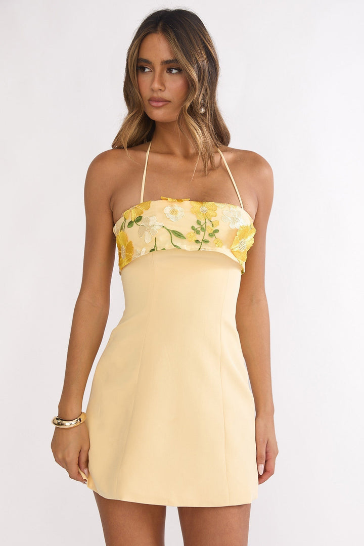 Sunbeam Bust Mini Dress Butter
