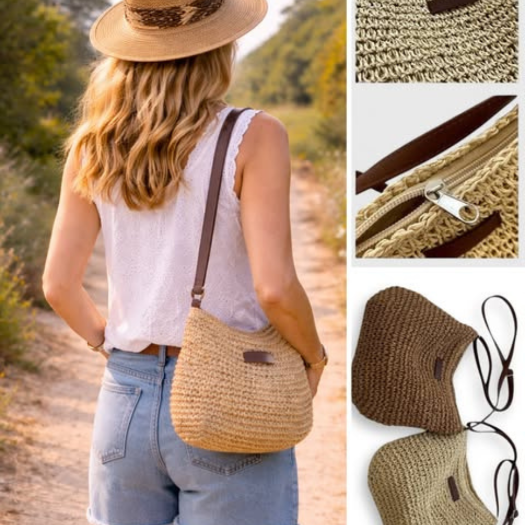 Kathy | Women's Woven Straw Summer Shoulder Bag