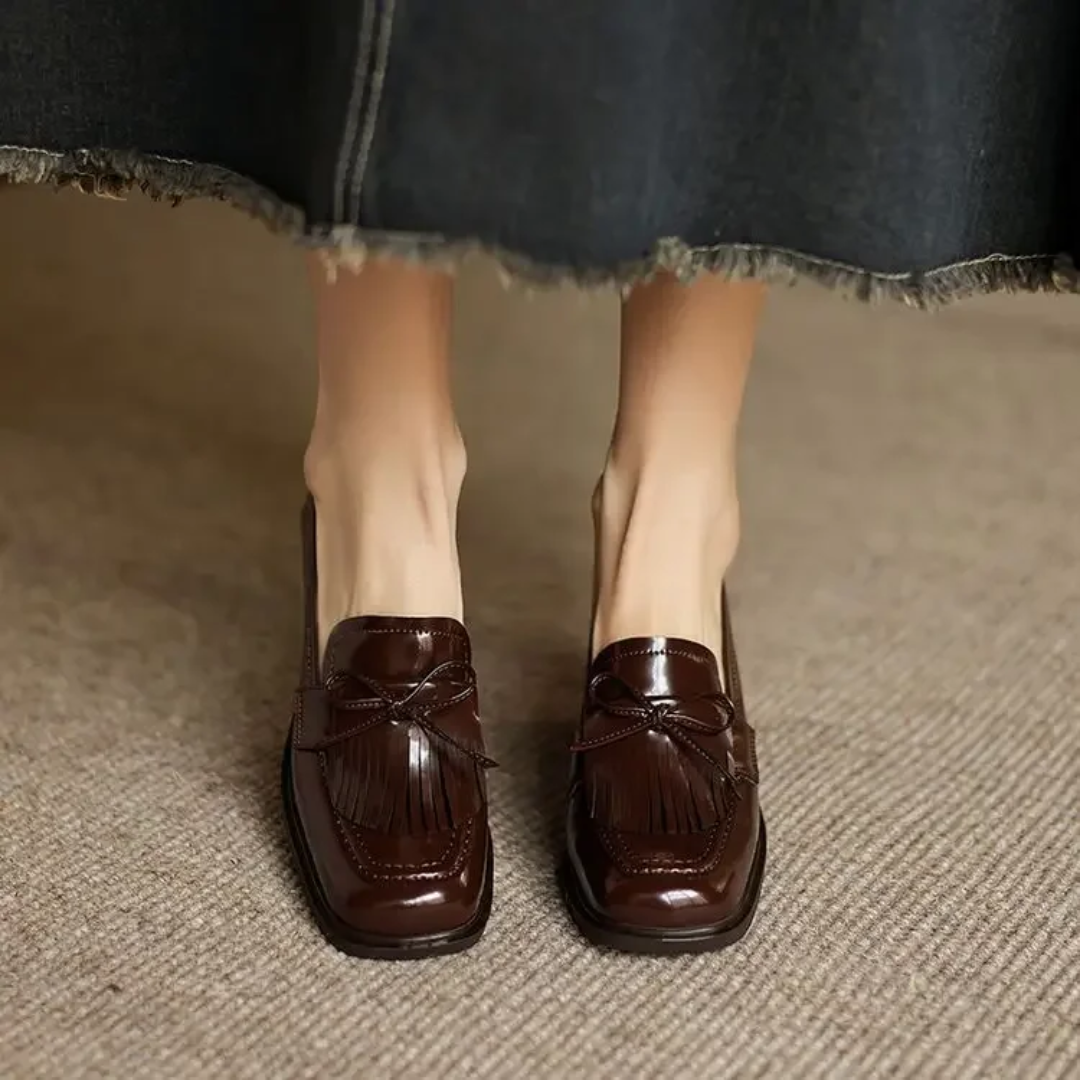 Women's Tassel Loafer Pumps | Round Toe Block Heel Loafers