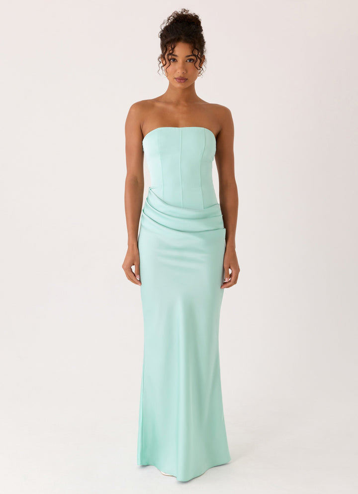 Adara Corset Maxi Dress Blue
