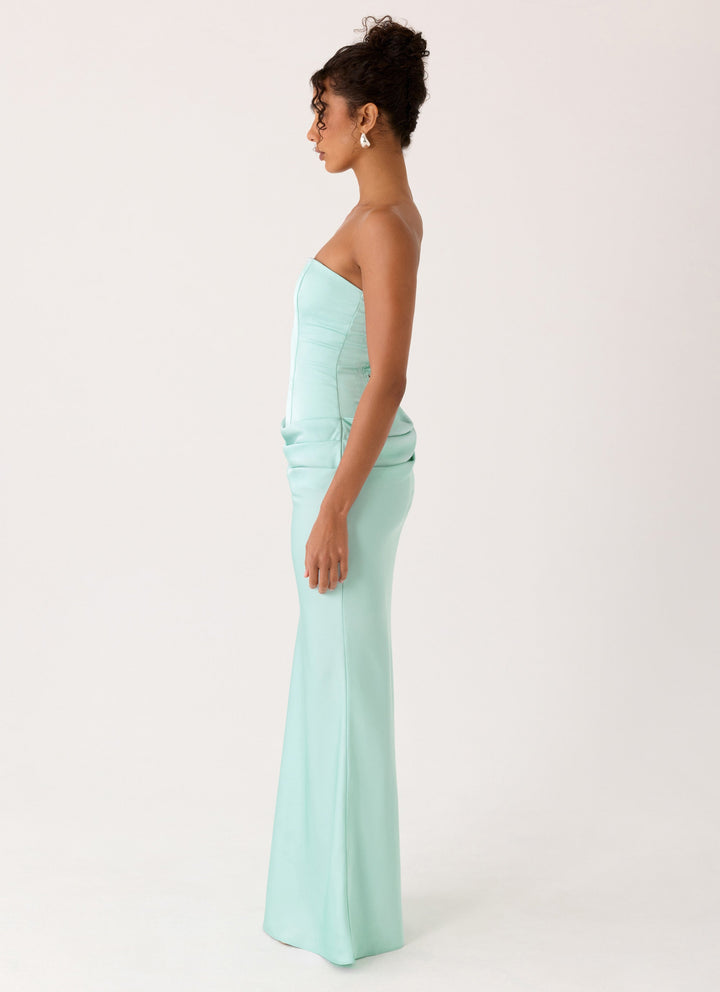Adara Corset Maxi Dress Blue