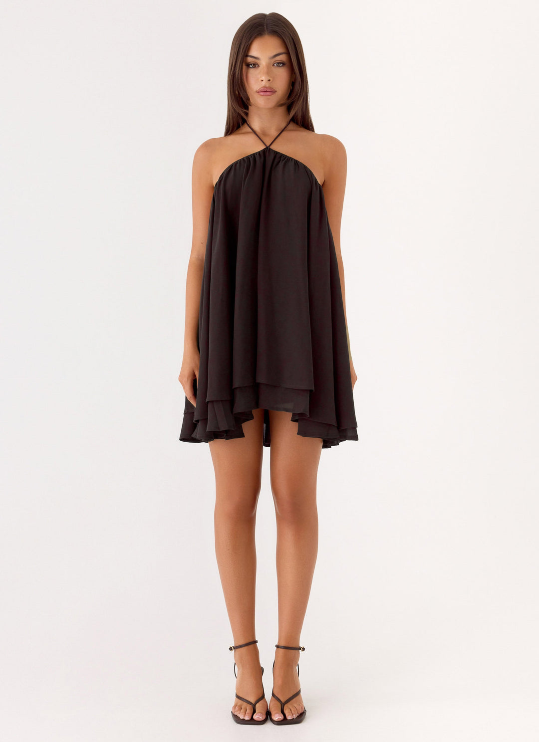 Alicelle Halter Mini Dress Brown